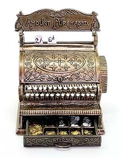 National Cash Register with coins